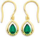 9ct-Created-Emerald-Hook-Earrings Sale
