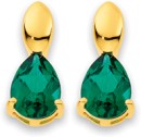 9ct-Created-Emerald-Pear-Cut-Stud-Earrings Sale