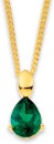 9ct-Created-Emerald-Pear-Cut-Pendant Sale