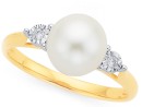 9ct-Freshwater-Pearl-Diamond-Mirror-Set-Ring Sale