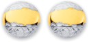 9ct-Two-Tone-8mm-Diamond-Cut-Polished-Button-Stud-Earrings Sale