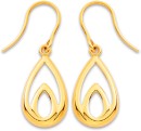 9ct-Double-Open-Teardrop-Hook-Earrings Sale