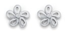 Sterling-Silver-Small-Flower-with-Cubic-Zirconia-In-Centre-Studs Sale