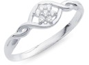 Sterling-Silver-Cubic-Zirconia-Flower-Ring-Size-N Sale