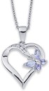 Sterling-Silver-Lavender-Cubic-Zirconia-Butterfly-Heart-Pendant Sale