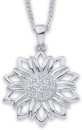 Sterling-Silver-Cubic-Zirconia-Sunflower-Pendant Sale