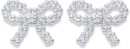 Sterling-Silver-Cubic-Zirconia-Claw-Set-Bow-Studs Sale