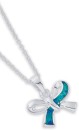 Sterling-Silver-Created-Blue-Opal-Bow-Pendant Sale
