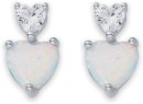 Sterling-Silver-Created-Opal-Cubic-Zirconia-Heart-Studs Sale