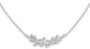 Sterling-Silver-Cubic-Zirconia-Leaves-Necklet Sale