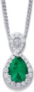 Sterling-Silver-Green-Cubic-Zirconia-Halo-Pendant Sale