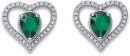 Sterling-Silver-Green-Cubic-Zirconia-Heart-Studs Sale