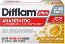 Difflam-Plus-Anaesthetic-Antibacterial-Anti-Inflammatory-Sore-Throat-Lozenges-Honey-Lemon-Value-Pack-32s Sale