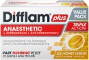 Difflam-Plus-Anaesthetic-Antibacterial-Anti-Inflammatory-Sore-Throat-Lozenges-Honey-Lemon-Value-Pack-32s Sale