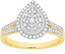 9ct-Diamond-Pear-Cluster-Ring Sale
