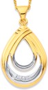 9ct-Two-Tone-Swirl-Diamond-Pendant Sale