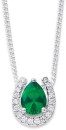 Sterling-Silver-Green-Cubic-Zirconia-Horseshoe-Pendant Sale