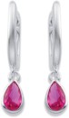 Sterling-Silver-Red-Cubic-Zirconia-Huggies Sale