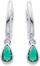 Sterling-Silver-Green-Pear-Drop-Huggie-Earrings Sale