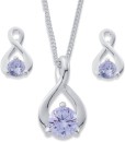 Sterling-Silver-Small-Lavender-Cubic-Zirconia-Loop-Set-of-Two Sale
