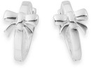 Sterling-Silver-Bow-on-Plain-Huggie-Earrings Sale