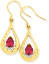 9ct-Created-Ruby-Pear-Teardrop-Earrings Sale
