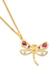 9ct-Created-Ruby-Diamond-Dragonfly-Pendant Sale