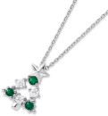 Sterling-Silver-Green-Cubic-Zirconia-Christmas-Tree-Pendant Sale