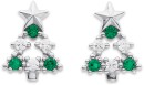 Sterling-Silver-Green-Cubic-Zirconia-Christmas-Tree-Studs Sale