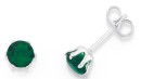 Sterling-Silver-Green-Glass-Round-6-Claw-Stud-Earrings Sale