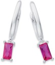 Sterling-Silver-Red-Cubic-Zirconia-Huggies Sale