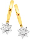 9ct-Diamond-Flower-Drop-Hoop-Earrings Sale
