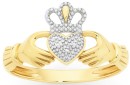 9ct-Diamond-Claddagh-Ring Sale