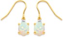 9ct-Created-Opal-Diamond-Hook-Earrings Sale