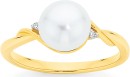 9ct-Cultured-Freshwater-Pearl-Diamond-Ring Sale