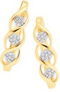 9ct-Diamond-Cluster-Swirl-Huggie-Earrings Sale
