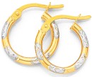 9ct-Two-Tone-2x10mm-Striped-Hoop-Earrings Sale