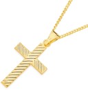 9ct-Hollow-Striped-Cross-Pendant Sale