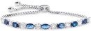 Sterling-Silver-Blue-White-Cubic-Zirconia-Adjustable-Bracelet Sale