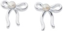 Sterling-Silver-Freshwater-Pearl-Ribbon-Bow-Studs Sale