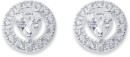 Sterling-Silver-Cubic-Zirconia-Halo-Heart-Studs Sale