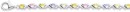 Sterling-Silver-Cubic-Zirconia-Pastel-Colours-Hugs-Kisses-Bracelet Sale