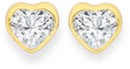 9ct-Cubic-Zirconia-Heart-Stud-Earrings Sale