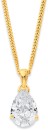 9ct-Cubic-Zirconia-Pear-Pendant Sale