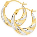 9ct-Two-Tone-9mm-Beaded-Twist-Creole-Earrings Sale