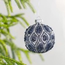 Christmas-Wishes-Blue-Gold-Glitter-Glass-Bauble Sale