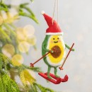 Christmas-Wishes-Avocado-On-Skiis-Hanging-Decoration Sale