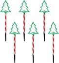 NEW-Mirabella-Solar-LED-Christmas-Tree-Stake-Lights-Pack-of-6 Sale
