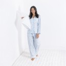 Gracious-Living-100-Cotton-Long-PJ-Set-Blue-Floral Sale
