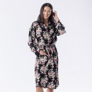 Gracious-Living-Black-Scallop-Floral-Robe Sale